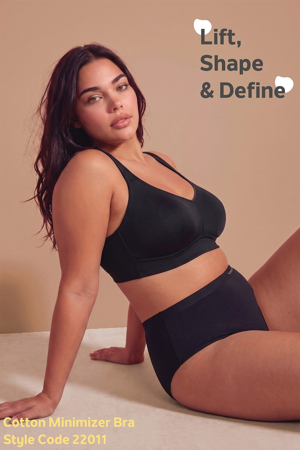Van Heusen Bra Black 22011 - back view