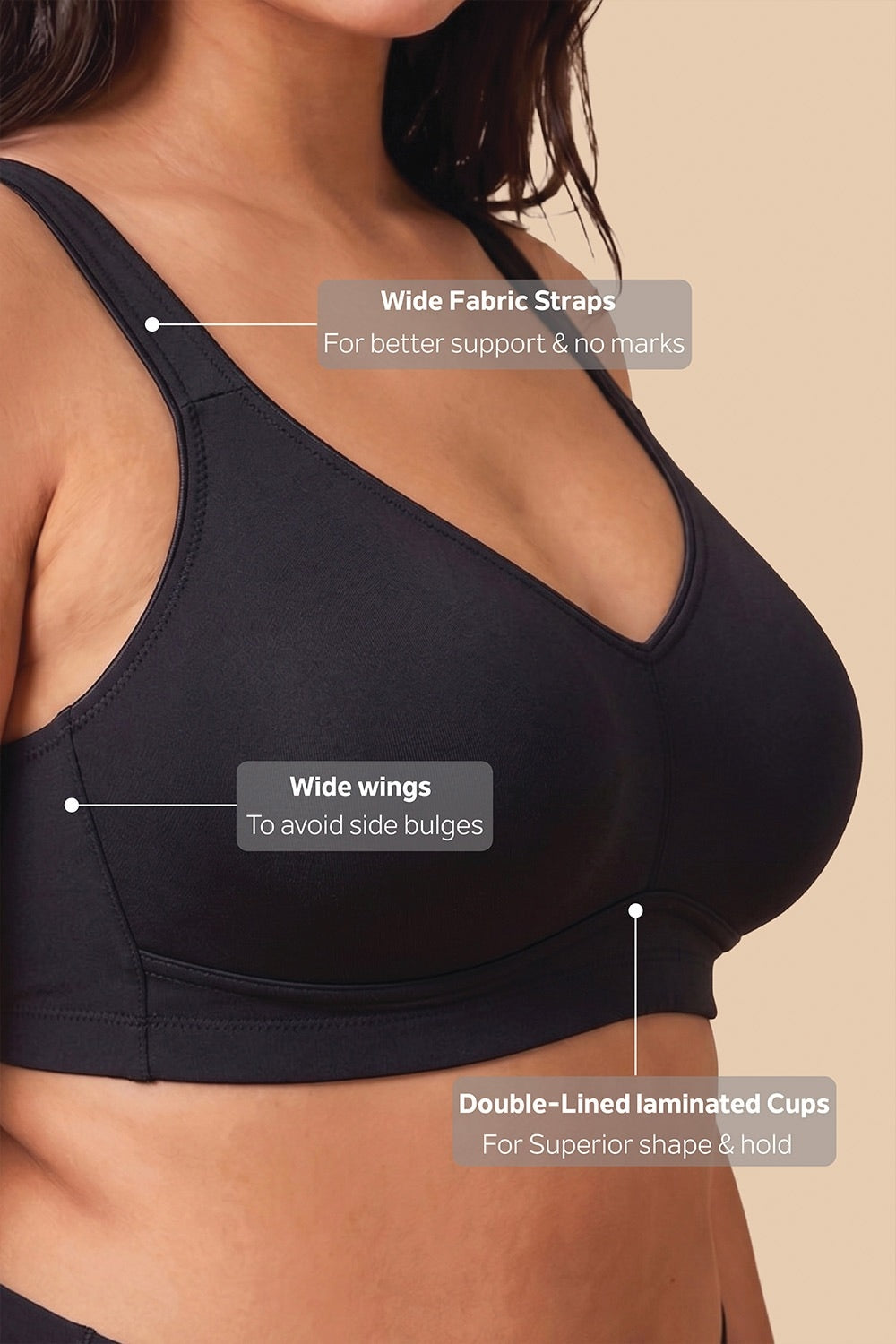 Van Heusen Bra Black 22011 - detail view