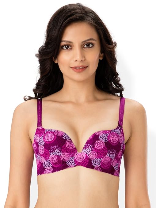 Pretty Secrets Bra Purple Floral B006SS18 - front view